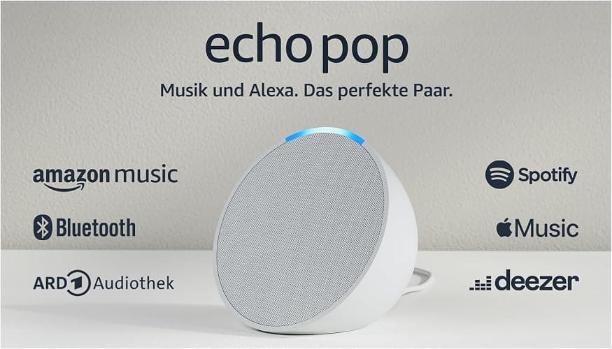Echo Pop (Neueste Generation) | Kompakter und smarter Bluetooth-Lautsprecher mit vollem Klang und Alexa | Weiß thumbnail 8