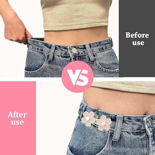 EIHI 8 Paires Boutons Jeans Clipsable, Pince pour Pantalon Trop Large, Serre Taille Pantalon, Bouton Jean Ajustable, Serre-Taille Ajustable, Pas De Couture Pour Jeans Larges, Pas De Couture Nécessaire thumbnail 4