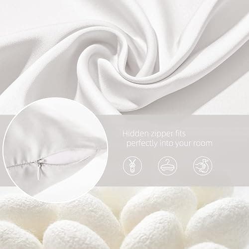 Silk Pillow Cases for Hair and Skin Mulberry Silk Pillowcases Soft Silk Pillow Cases with Zipper Both Sided Natural Beauty Sleep Silk Pillowcase 1 Pack for Gift (Standard, White) thumbnail 6
