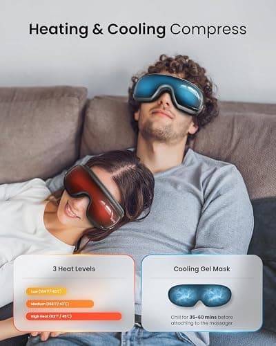RENPHO Eyeris 3 Eye Massager with Heat and Cooling, FSA Eligible HSA, Birthday Christmas Gifts for Women Men Him Her, Voice Control Eye Mask for Migraines, Eye Care with DIY Massage, Reduce Dry Eyes thumbnail 2