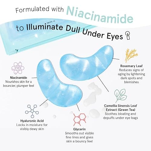 grace & stella Award Winning Under Eye Mask - Travel Essentials - Birthday Gifts for Women - Gel Eye Patches for Dark Circles, Puffy Eyes, Wrinkles, Undereye Bags - Vegan - Self Care (6 Pairs, Blue) thumbnail 4