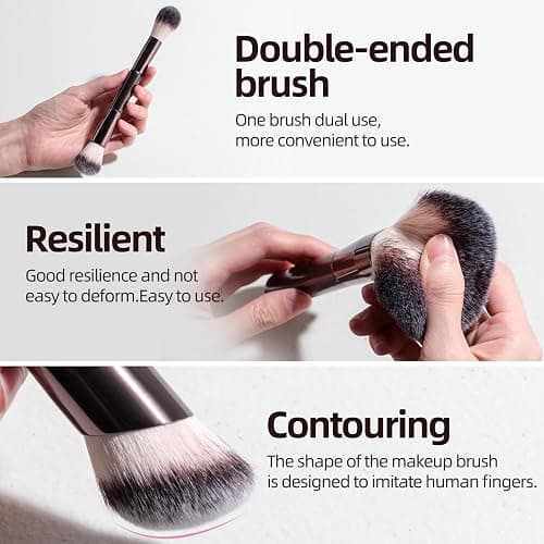 BS-MALL Professional Makeup Brush Set With Portable Case - Eyeshadow Brush, Concealer Brush, Blush Brush & Foundation Brush For Travel 20 Pcs, Labeled Daily Use & Versatile Occasions thumbnail 4