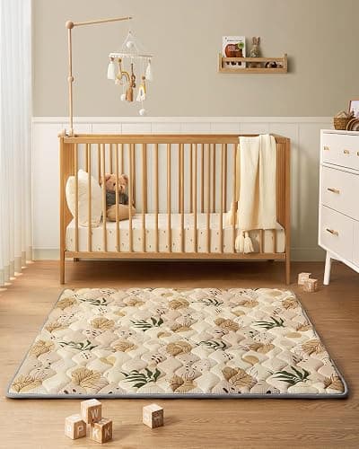 Blissful Diary Baby Play Mats for Floor, 50x50 Playpen Mat, Thick Cushioning Padding Foam Playmat for Baby and Toddlers Infants, Non-Slip & Machine Washable, Earth Tones Design thumbnail 8