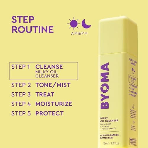BYOMA Milky Oil Cleanser - Hydrating Facial Cleanser for Skin Barrier Repair - Tri-Ceramide Face Wash for Sensitive Skin & All Skin Types - Deeply Hydrated Skin, No Oily Residue - 3.38 fl oz thumbnail 8