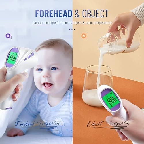 No-Touch Thermometer for Adults and Kids, Digital Thermometer with Fever Alarm, Fast Accurate Results, Easy for All Ages, FSA Eligible (Purple) thumbnail 4