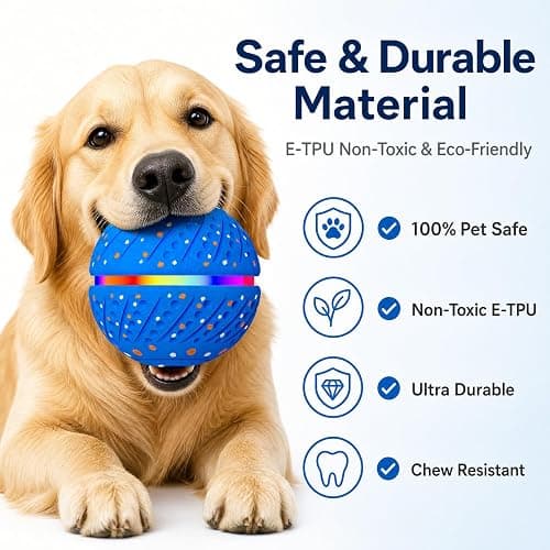 Interactive Dog Ball Toy with Remote Control, Durable E-TPU Material,3 Modes Automatic Bouncing Dog Ball with RGB Lights, IP54 Waterproof Electronic Dog Toy for Puppy, Medium and Large Dogs thumbnail 2