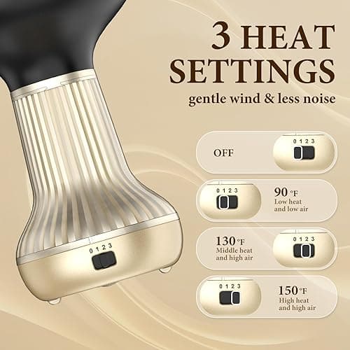 BAUTIA Diffuser Hair Dryer for Curly Hair, Hair Dryer Diffuser for Blow Dry and Volumizing, Lightweight Curly Hair Diffuser Easy to Use thumbnail 4