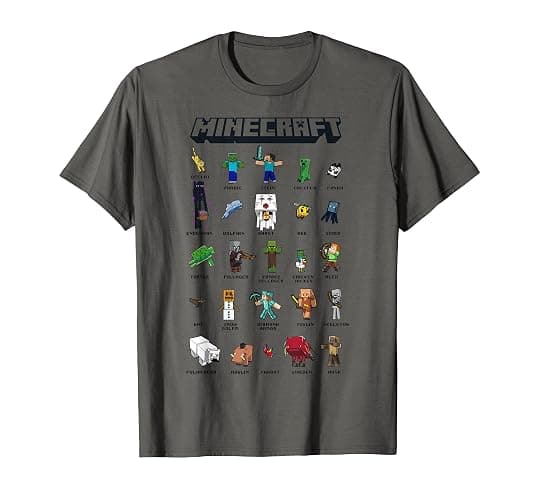 Minecraft Group Shot Poster Collage Style T-Shirt - Image 1