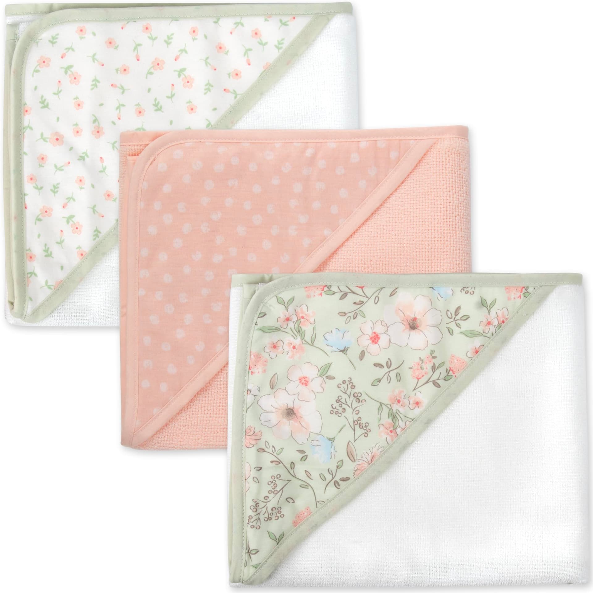 Juego de 6 toallas de baño con capucha y toallita para recién nacidos, bebés y niños pequeños, niños y niñas, juego de toallas con capucha floral rosa thumbnail 3