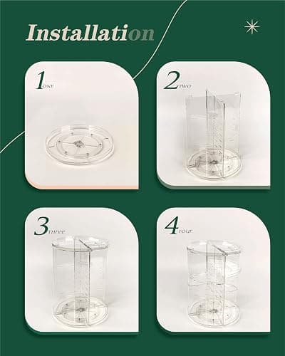 HOOMOOZ Make Up Kosmtik Organizer, 360° Drehbar Skincare Organizer, Multifunktion Schmink Aufbewahrung, Verstellbare Aufbewahrungsbox Desktop für Dresser Schlafzimmer Badezimmer, Transparent thumbnail 8