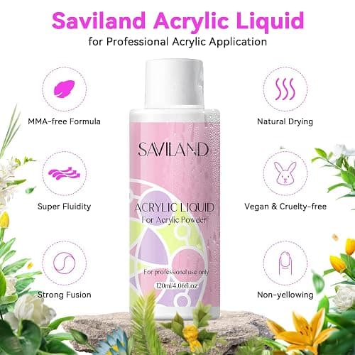 SAVILAND Acrylic Nail Kit with U V Light – Acrylic Nail Set Christmas Gift Set with Acrylic Powder and Liquid Set Acrylic Nail Brush Practice Finger Portable Nail Drill for Nails Kit Set for Home DIY thumbnail 3