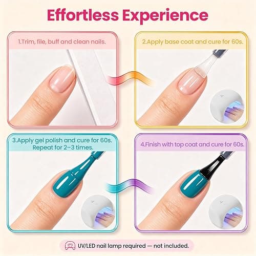 Beetles Fall Gel Polish Kit, Chic Outfits Collection, 25 Colors | Brown Purple Nude Red Black Color Gel Nails, with 3Pcs Base Top Coat Soak off UV Gel Manicure Kit Gifts for Women thumbnail 7