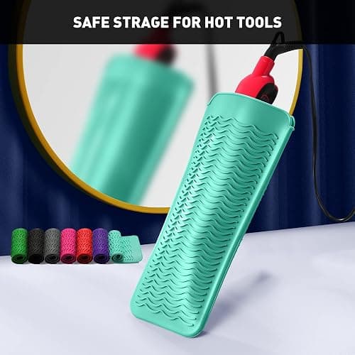 ZAXOP Resistant Silicone Mat Pouch for Flat Iron, Curling Iron,Hot Hair Tools (Mintgreen) thumbnail 5