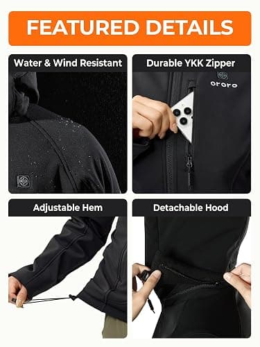 ORORO Heated Jacket - Black thumbnail 6