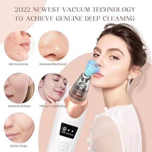 2025 Blackhead Remover Pore Vacuum,Facial Pore Cleaner-5 Suction Power,5 Probes,USB Rechargeable Blackhead Vacuum Kit Electric Acne Extractor Tool for Adult thumbnail 2