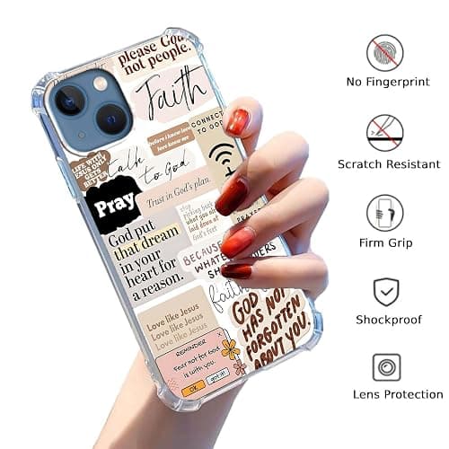 mehidpur Christian Quotes Aesthetic Vintage Jesus Bible Verse Collage Pattern,Soft TPU Bumper Case for iPhone 13,#4 thumbnail 2