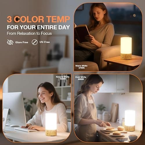 Bakzon Light Therapy Lamp 10000 Lux Sun Lamp, UV-Free with Adjustable Brightness & 3 Color Temperatures for Home & Office, Full Spectrum Light Therapy to Feel Refreshed and Focused thumbnail 5