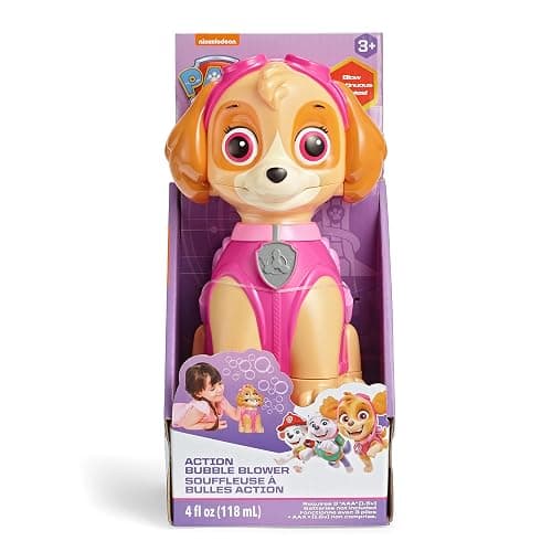 Nickelodeon Little Kids Paw Patrol Skye Action Bubble Blower and Includes Bubble Solution, Brown, Pink - Image 1