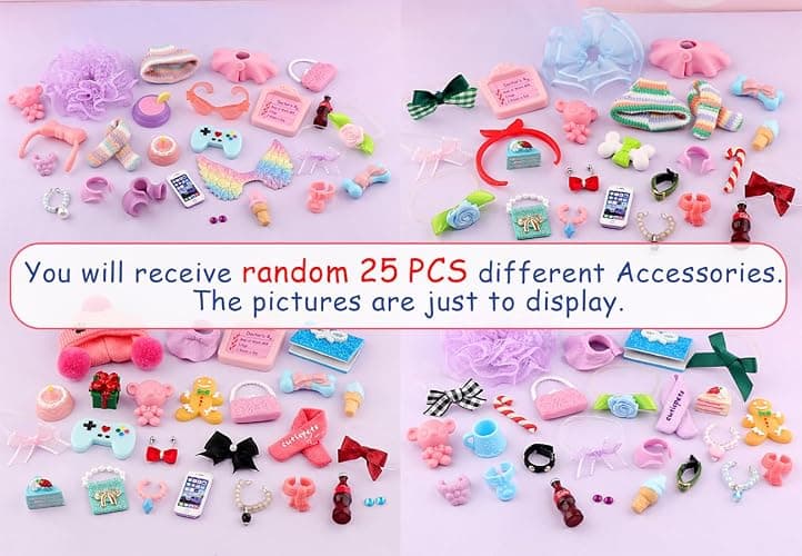 TDVOHO Accessories for lps Pets, (Random 25 pc) Hat Scarf Jacket Dress Bow Skirt Clothes Collar Foof and Drink Toy Accessories fit lps Cats and Dogs Fox Dragon Rabbit Pet Figure thumbnail 2