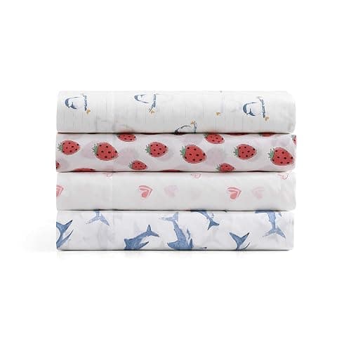 Poppy & Fritz - Queen Sheets, Luxurious Cotton Percale Bedding Set, Crisp & Cool, Super Soft Bed Essentials (Strawberry Picnic Pink, Queen) thumbnail 8