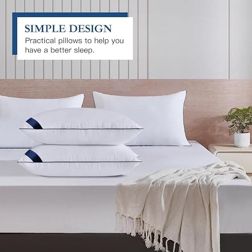 Meoflaw Pillows Queen Size Set of 4,Soft Microfiber Queen Pillows with Hollow Fiber,Hotel Quailty Bed Pillows for Sleeping 4 Pack for Back,Stomach Sleeper thumbnail 5