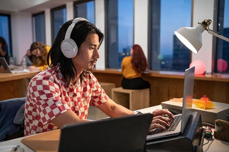 (Refurbished) Bose QuietComfort 45 Noise Canceling Bluetooth Headphones (White Smoke) thumbnail 5