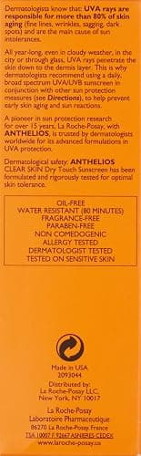 La Roche-Posay Anthelios Clear Skin Sunscreen Dry Touch SPF 60, Oil Free Sunscreen For Face, Oil Absorbing, Broad Spectrum SPF + Antioxidants, Non-Greasy, Oxybenzone Free, Travel Size thumbnail 9