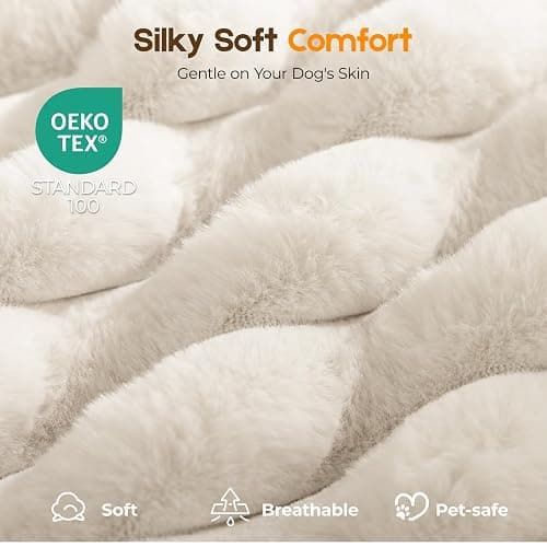 Orthopedic Dog Bed for Extra Large Dog, Waterproof Pet Bed for Crate,Non-Slip Bottom and Egg-Crate Foam with Removable Washable Cover Crate Bed,Cream,41"x27"x4" thumbnail 2