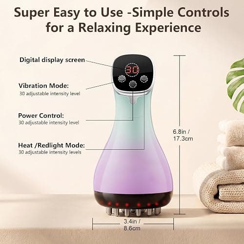 Lymphatic Drainage Massager & Anti Cellulite Massage Tool - Helps Reduce the Appearance of Cellulite and Stretch Marks, 4-in-1 Body Sculpting Machine with Heat, Light, Vibration & Microcurrent thumbnail 5