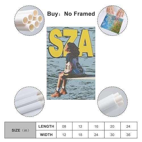 KJDSMOM SZA album Posters Wall Art For Living Room And Bed Room Pop Music Canvas Prints Aesthetic08x12inch(20x30cm) Unframe-style thumbnail 2