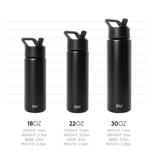 Simple Modern Water Bottle with Straw Lid Vacuum Insulated Stainless Steel Metal Cup Bottles | Reusable Leak Proof BPA-Free Flask for Gym, Travel, Sports | Summit Collection | 22oz, Blush thumbnail 4