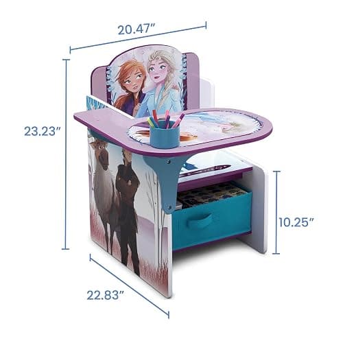 Delta Children Chair Desk with Storage Bin, Disney Frozen II thumbnail 3