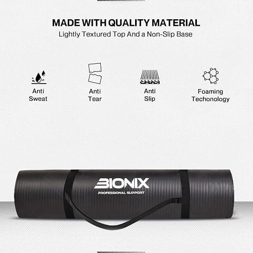 Bionix Premium Printed Travel Yoga Exercise Mat w/Carry Straps, Thick NBR Foam, Non-Slip Anti Skid Surface, Perfect for Pilates Gymnastics Fitness Workout Home Gym Training Equipment, for Men & Women thumbnail 2