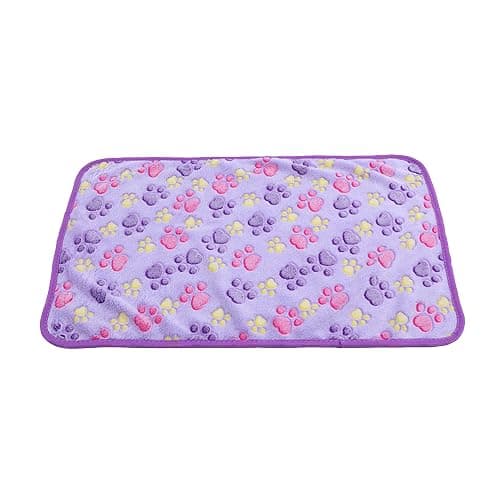 DOOVID Pet Blanket Soft Fluffy Fleece Pet Mat Doggy Flannel Blanket Dog Cat Cute Paw Print Pet Blankets Purple Paw Small(23 * 16") thumbnail 2