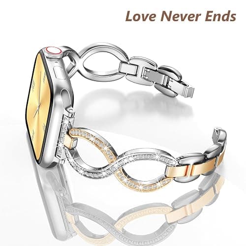 Filoto Bling Band Compatible with Apple Watch 38mm 40mm 41mm 42mm 44mm 45mm 46mm 49mm for Women, Thin Metal Strap Dressy Slim Jewelry Bracelet for iWatch Band Series 11 10 9 8 7 6 5 4 SE 3 2 1 Ultra thumbnail 5