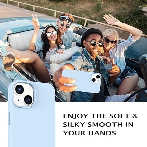 Telaso Compatible with iPhone 14 Case, Liquid Silicone Soft Gel Rubber iPhone 14 Phone Case Slim Thin Phone Case with Microfiber Lining Protective Phone Cases Cover for Men Women, Baby Blue thumbnail 6