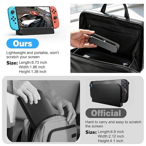Tendak Switch Dock for Nintendo Switch 2, Portable Docking Station with 4K@60Hz HDMI Output/USB 3.0 Port/Type C Port, Replacement for Official Dock (Compatible with Nintendo Switch 2 only) thumbnail 7