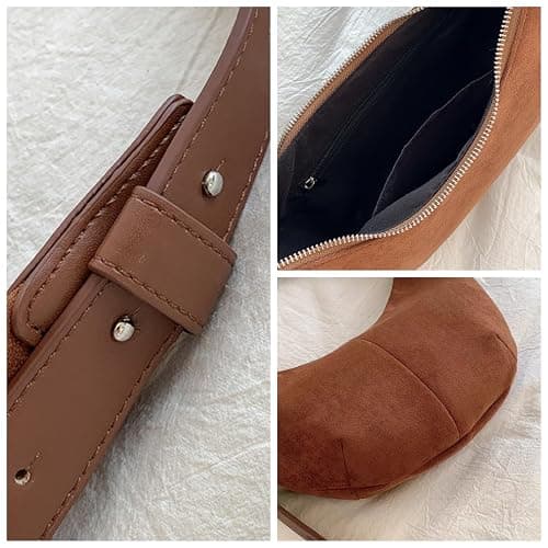 Suede Tote Bag for Women Vintage Purse Shoulder Bag Adjustable Handbags Office Work Bags thumbnail 3