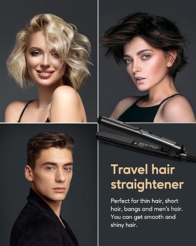 Wavytalk Mini Flat Iron 0.7 Inch Ceramic Mini Hair Straightener, Small Flat Irons for Short Hair, Curls Bangs, Dual Voltage for Travel thumbnail 6
