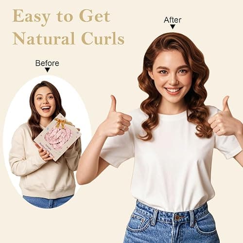 Ystrybo Satin Heatless Hair Curler Curls Overnight Hair Curlers to Sleep In, Hair Curlers No Heat Curls Overnight, Heatless Curling Set for Women Long Hair - 8 Pcs (Blush Pink) thumbnail 3