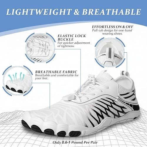 Jmzb Hiking Barefoot Shoes Womens Men, Wide Toe Non-Slip Water Shoes for Men/Women, Athletic Footwear Trail Running Sneakers Unisex thumbnail 2