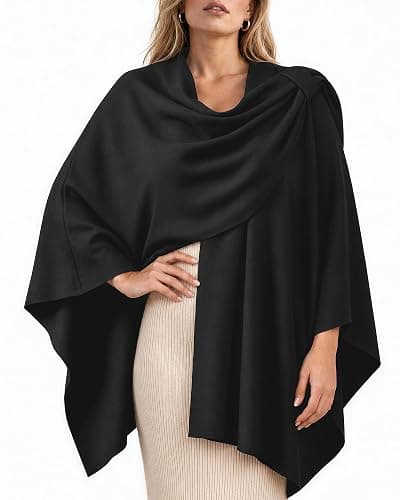 Darller Shawl Wraps for Women, Open Front Cape Poncho Sweater Scarf | Elegant Design, Casual Cardigan Shawls, For Evening Dress, Wedding Party, For Spring Fall Winter, Warm Knit Fabric thumbnail 7