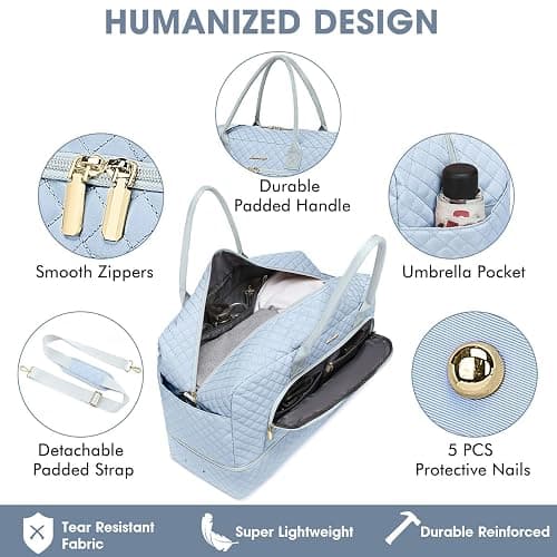 Travel Duffle Bag Weekender for Women - Carry-On Overnight Bag Personal Item Bag with Shoe Compartment & Wet Pocket Large Weekend Tote Bags with Toiletry Bag Hospital Bags for Labor and Delivery thumbnail 3