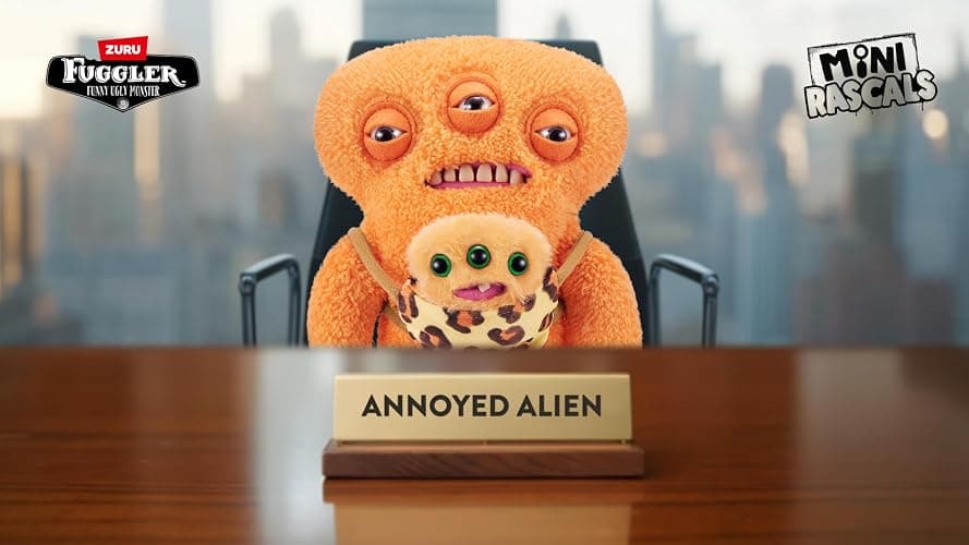 Fuggler Mini Rascals 9-inch Assortment Series 1 (Double Trouble) (Alien (Orange - Teddy) by ZURU, Funny Ugly Monster Plush Toy thumbnail 5