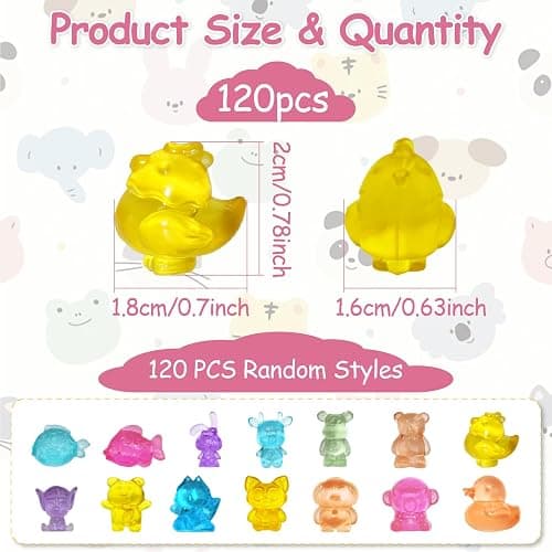LXBCTOP 120 PCS Mini Resin Animals Mixed Kit, Luminous Tiny Resin Animals, Colorful Miniature Resinous Animal, Glow In the Dark Mini Figures for Micro Landscape Fairy Garden Aquarium Dollhouse Decor thumbnail 2