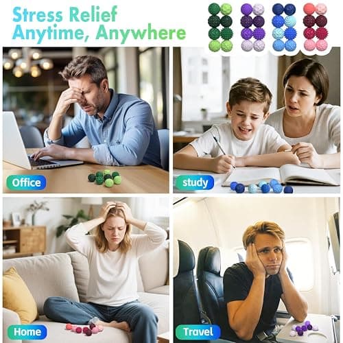 Magnetic Sensory Fidget Balls (8PCS), Weighted Magnet Balls Fidget Toys for Teens Adult ADHD Autism Anxiety, Quiet Stress Relief Office Desk Gadgets, Hand Therapy Sensory Toy Items Gift (Blue) thumbnail 7