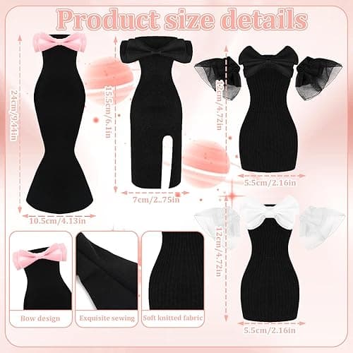 UPINS 4 Pcs Doll Clothes Girls Doll Accessories for 11.5 Inch Doll Include Summer Dress Regular Outfit Doll Clothing Girl Birthday Gift thumbnail 4
