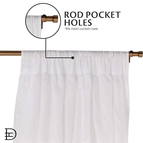 Dainty Home Pleated Layer Curtains for Living Room and Bedroom White 84" x 40" Set of 2 Rod Pocket Header Curtains Long Curtain Panel Window Curtains thumbnail 5