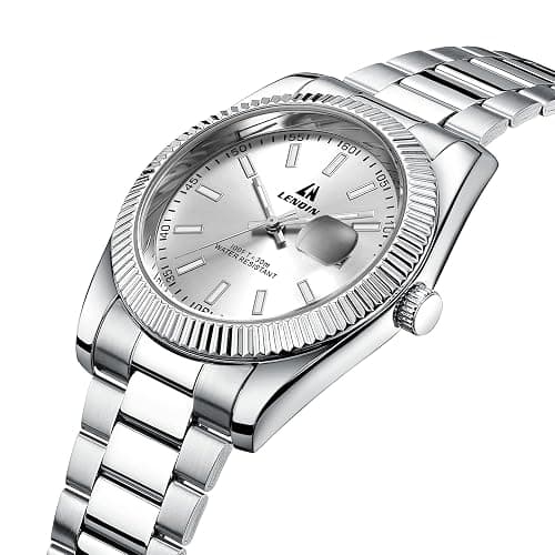 LN LENQIN Mens Watches Stainless Steel Watches Men Analog Quartz Watch 30M Waterproof Mens Wristwatches Business Designer Watch thumbnail 3