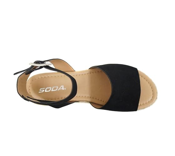 Soda Topic Open Toe Buckle Ankle Strap Espadrilles Flatform Wedge Casual Sandal thumbnail 5